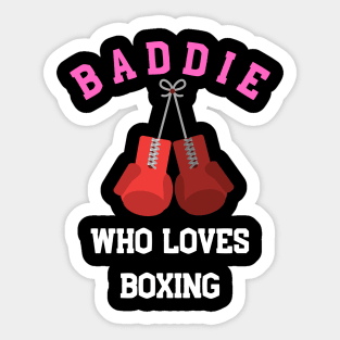 baddie who loves boxing dark Sticker